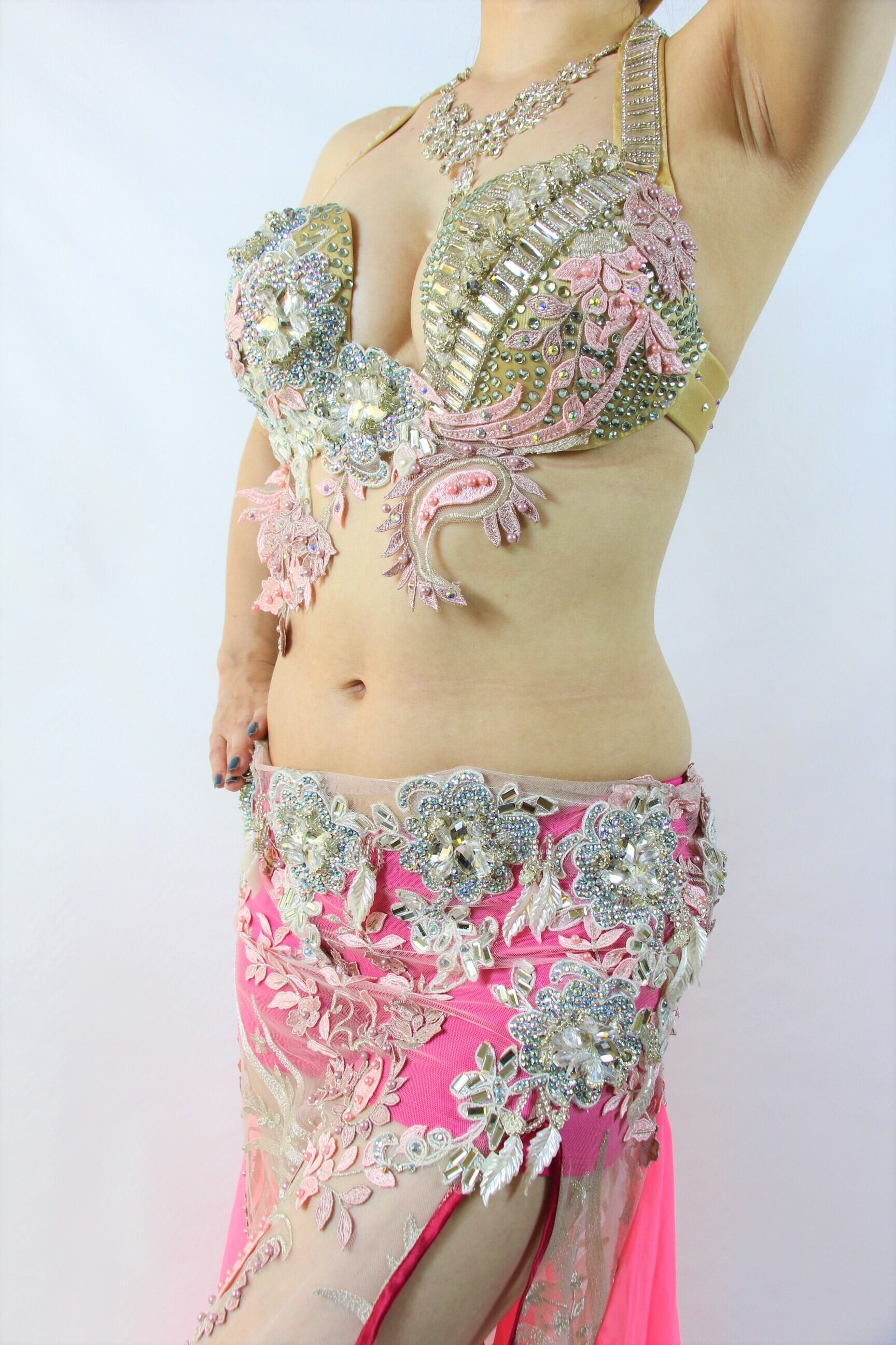 ベリーダンス衣装　ヌビアん ベリーダンス衣装 Donia ヌードピンク