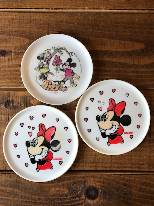 Disney Minnie Mouse MINI DISH Set/ミニーマウス プラスチックディッシュ 3枚セット ビンテージ