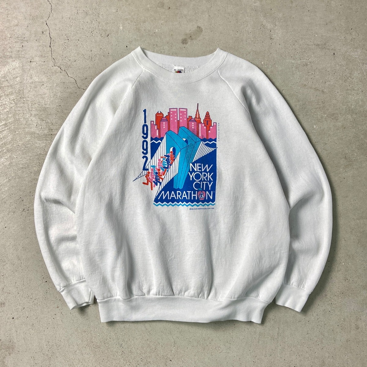 90年代 USA製 NEW YORK CITY MARATHON プリントスウェットシャツ 