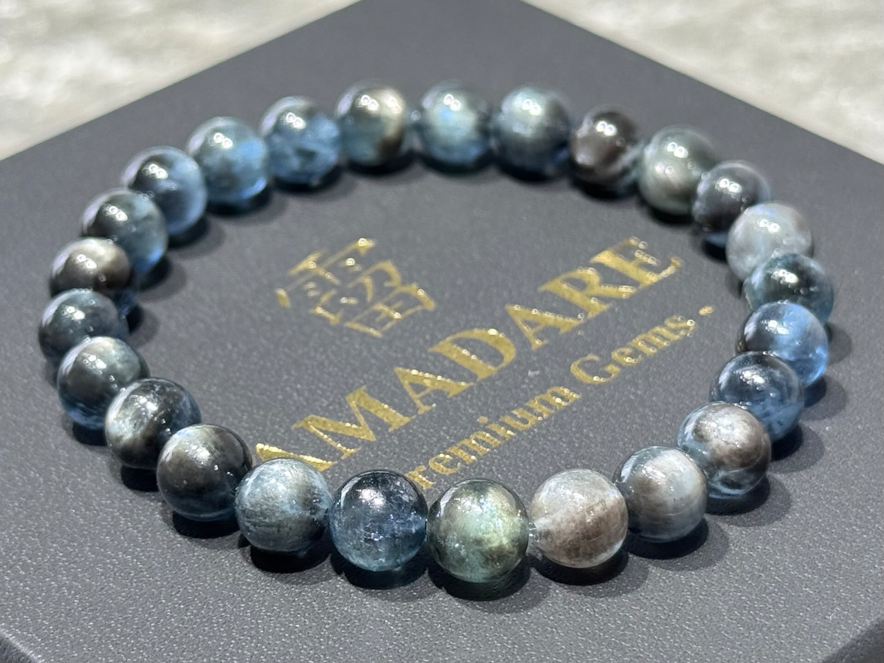 No.1908 ブラックスターアクアマリンブレスレット