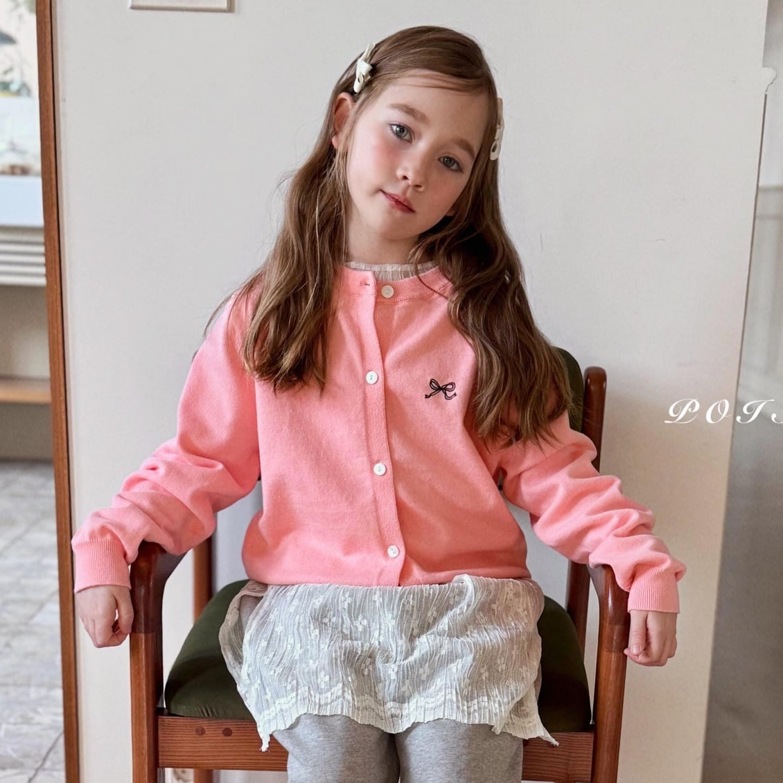 «予約»«ジュニアサイズあり»«poisson» リボンカーディガン 2colors