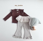 韓国子供服 / Mybebe / カットフリルブーツカット *XS~XL*