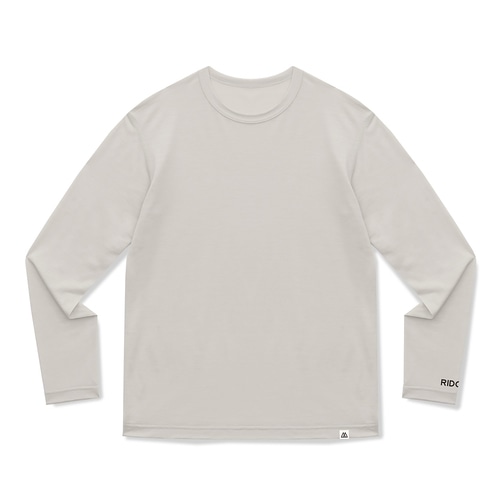 RIDGE MOUNTAIN GEAR Merino Basic Long Sleeve Tee メリノウール ロングスリーブTシャツ MEN / WOMEN ホワイトクリーム / オーシャンアビス