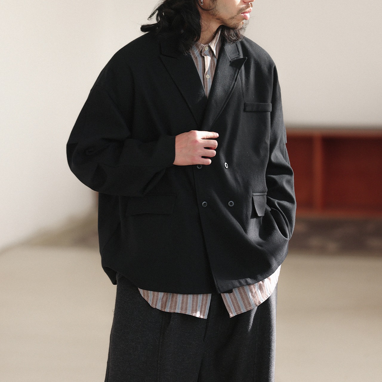 ダブルボタン ボックスシルエット ジャケット K5508 - 5