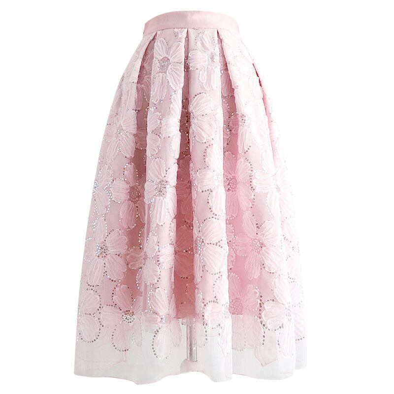 フェミニンフラワースカート(ピンク) SU438