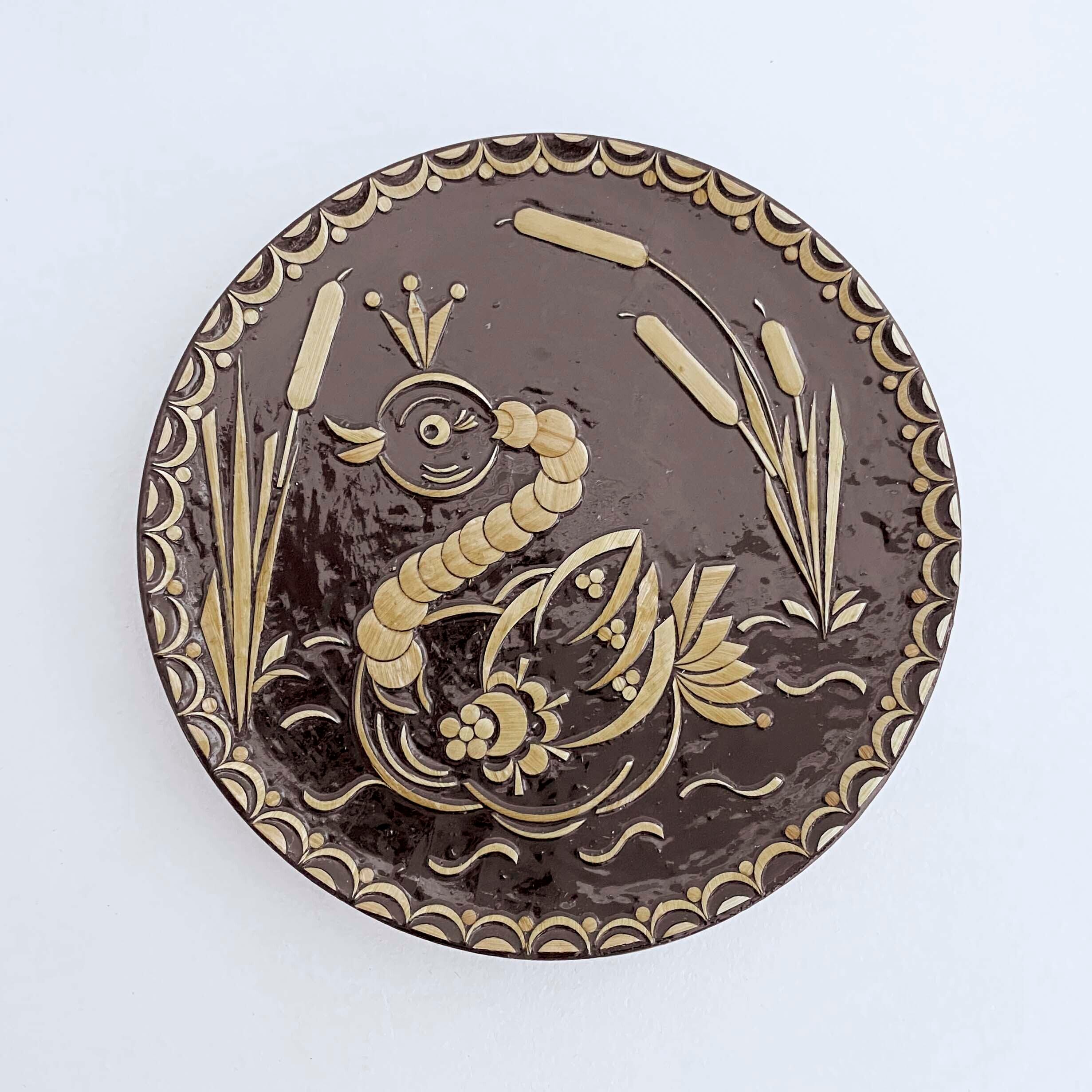 麦わら細工の小皿