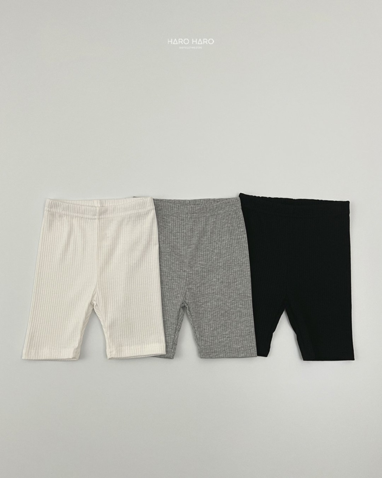 [HARO HARO] (3-piece) Ribbed Biker Shorts / [하로하로] (3피스)골지바이커쇼츠