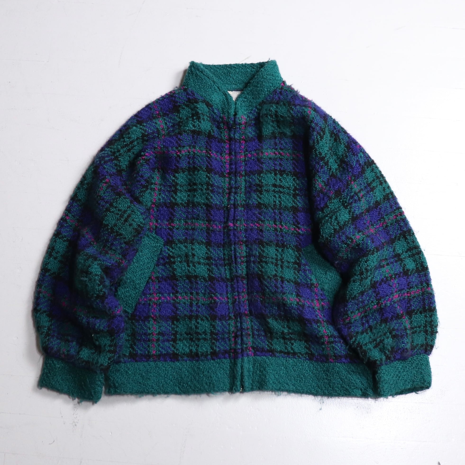 1990s HAND MADE Knit Jacket  (帽子付属）C608