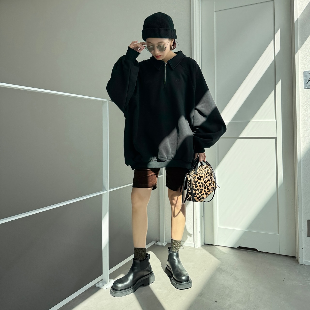 《名古屋先行販売》CFT.logo half sweat SH/black-logo black