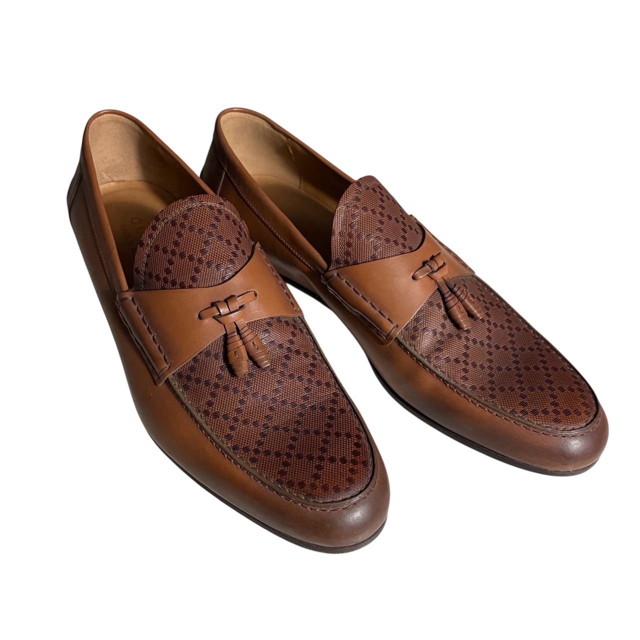 vintage GUCCI 2tone leather loafers “DIAMANTÉ”