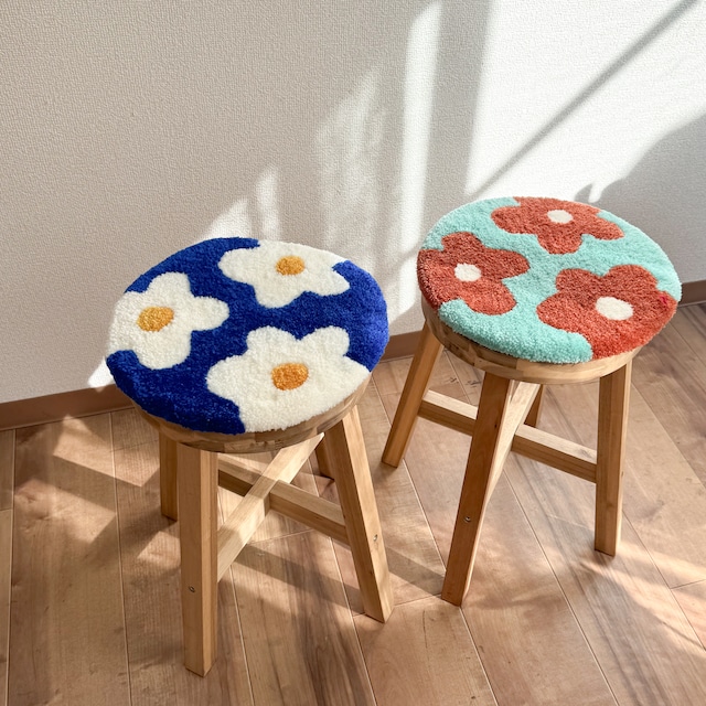 triple flower circle rug【カスタムカラー可能】