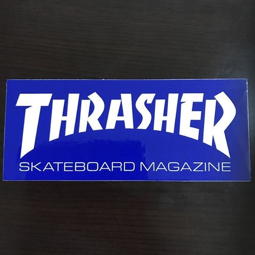 【ST-383】Thrasher Magazine スラッシャー スケートボード Skateboard ステッカー large blue