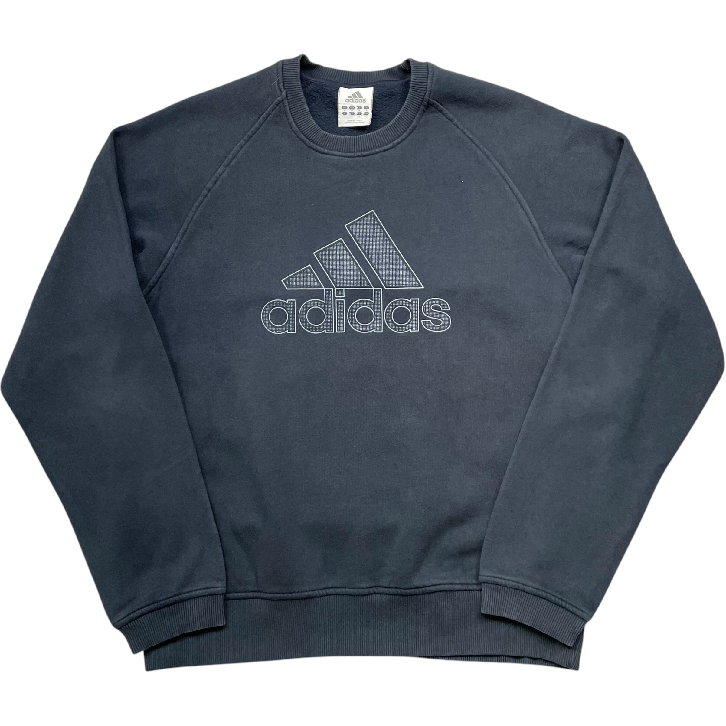 《M》 adidas アディダス スウェット ラグラン プリント ブラック no.5311