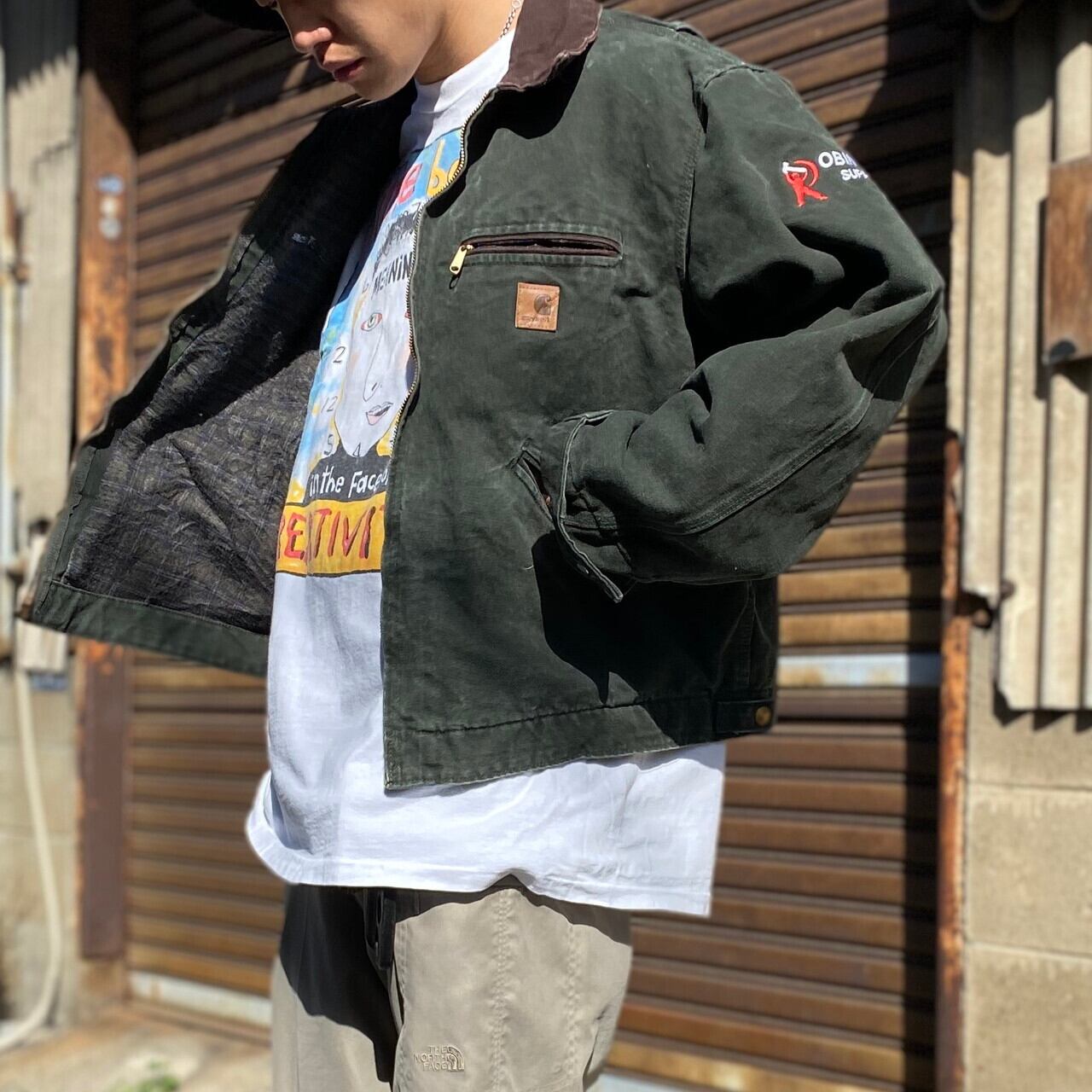 Carhartt カーハート ダックジャケット ロゴ カーキ