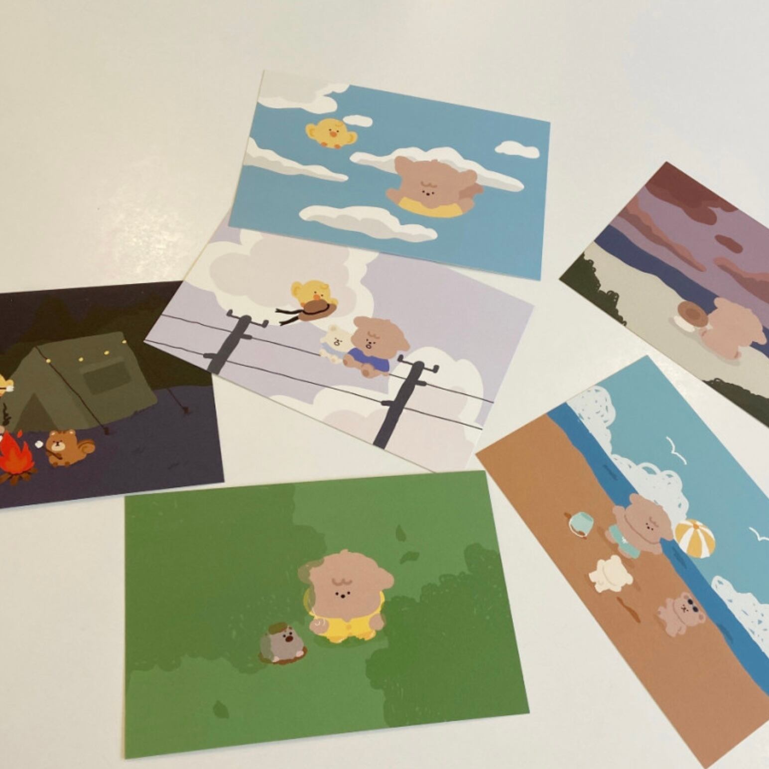 Summer Time Card 全6種類 ポストカード 韓国文房具 韓国雑貨 Moominzy 韓国文房具 雑貨 La Violette