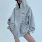 Casual Relaxed Silhouette Embroidered Hooded Jacket (NC068)