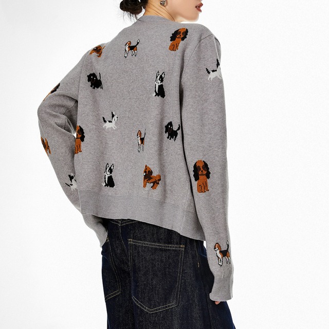 dog short knit cardigan　ドッグショートニットカーディガン　J0492