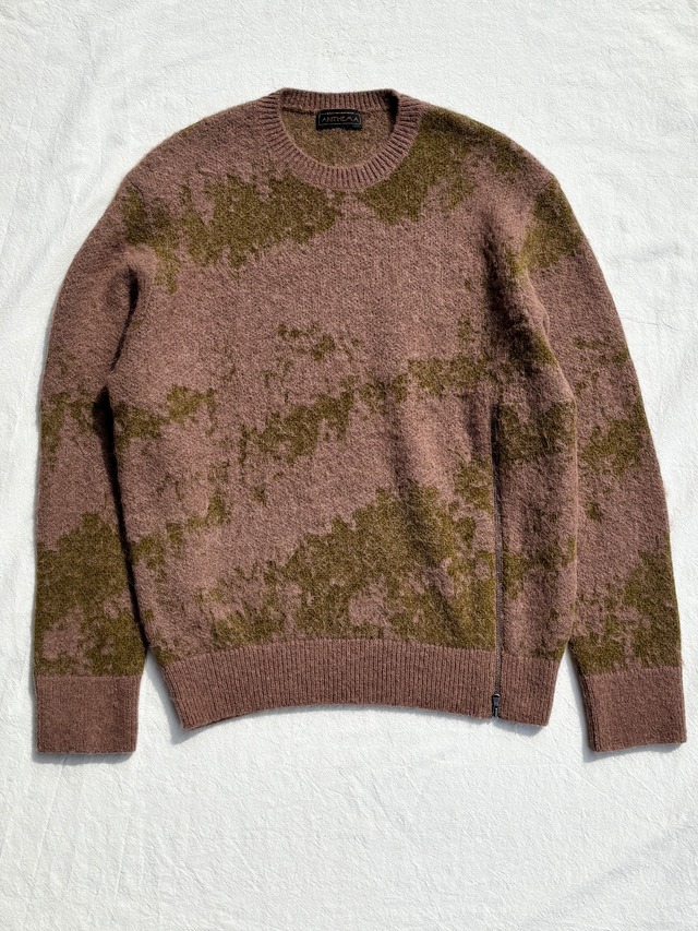 ANTHEM A / SURI-ALPACA JACQUARD KNIT PULLOVER (KHAKI BEIGE)