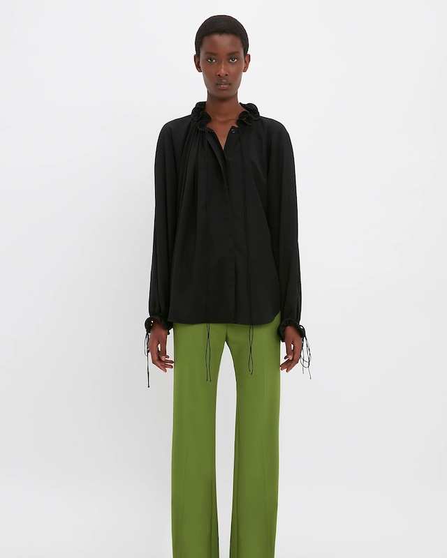 【Victoria Beckham】Ruched Detail Blouse In Black