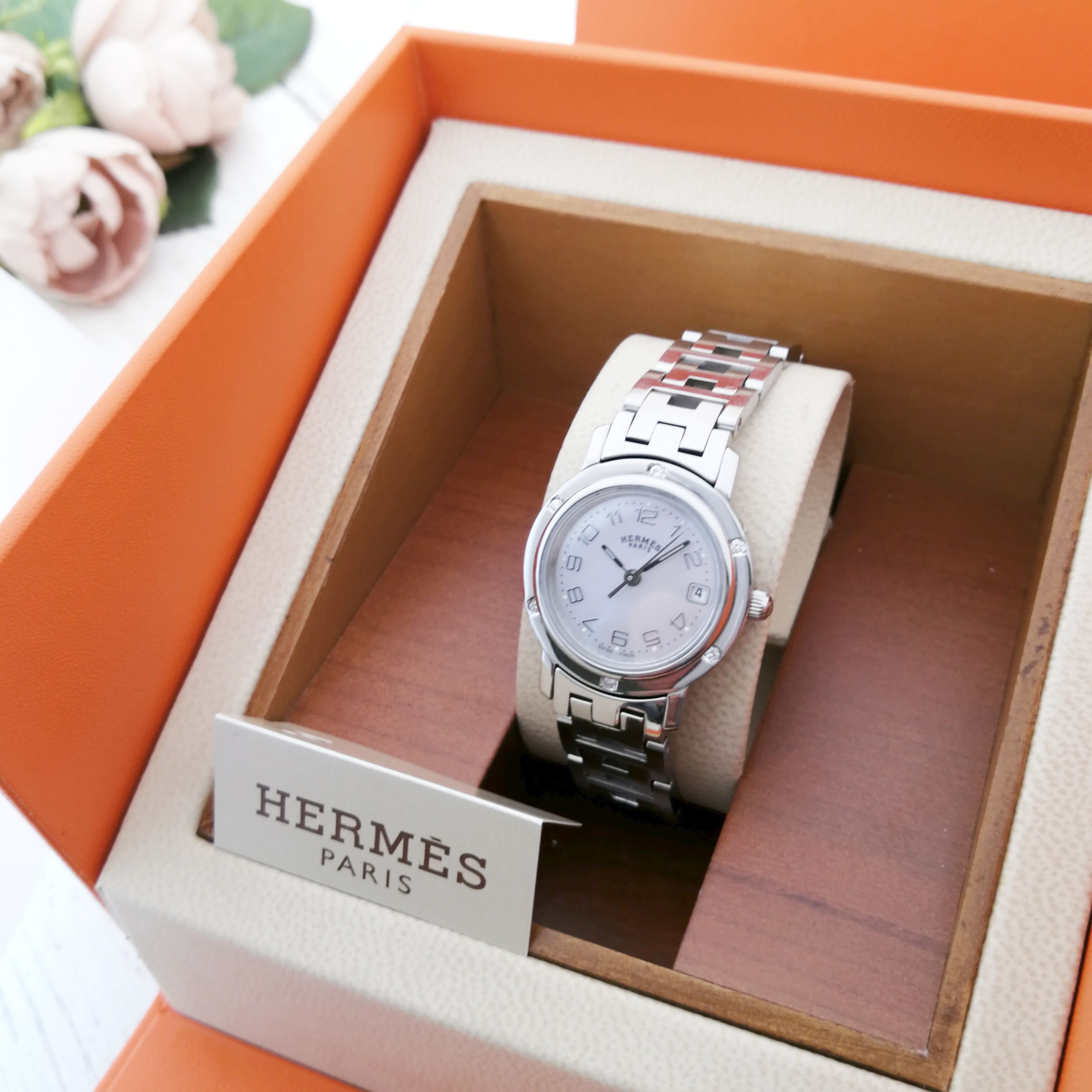 HERMES ✨エルメス クリッパー ナクレ ダイヤ✨ レディース 腕時計