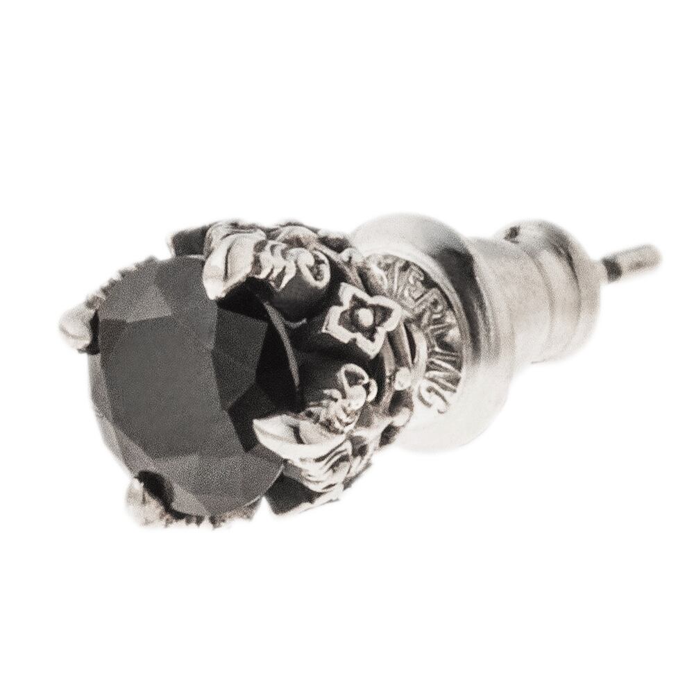 フローラルスタッドBK シルバーピアス 片耳分 AKE0065 Floral stud BK silver earrings for one ear シルバーアクセサリー Silver jewelry