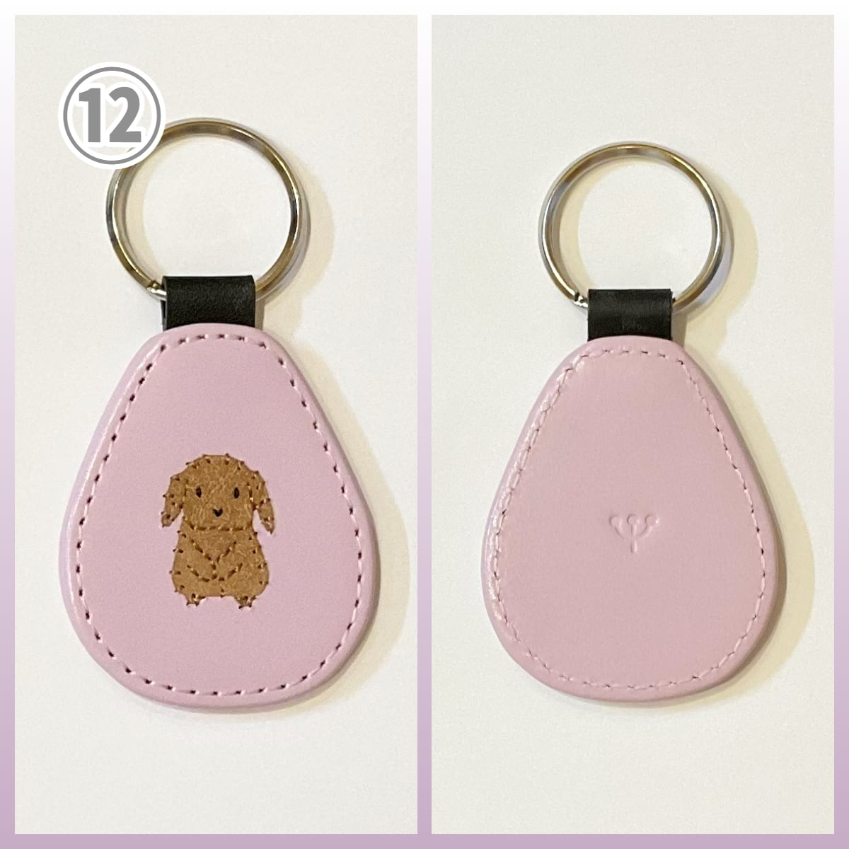 新色入荷♪】革の工房yuraric 手縫いうさぎアップリケ キーホルダー