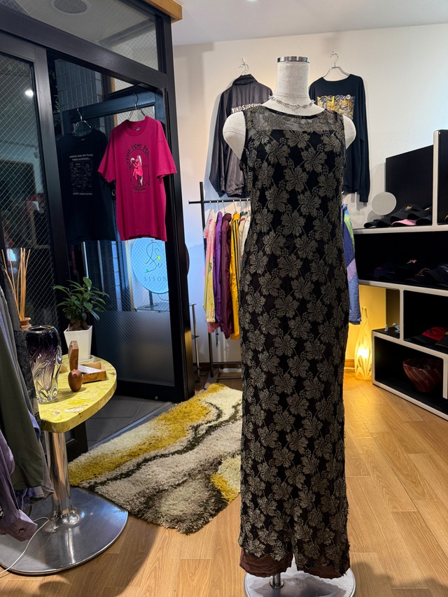 お取り置き90s Floral Lace Design Dress