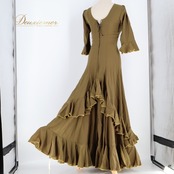 フラメンコ 衣装 ワンピース ドレス 無地 ボランテ フリル 緑 黄色 くすみ ダンス パーティ 発表会 カーキ系 おしゃれ きれい レディース 大人 エレガント おすすめ フェミニン 服装 服飾 カジュアル ダンス衣装 フラメンコ衣装 ステージ衣装 発表会衣装 シンプル 長袖 ガーリー 可愛い かわいい シンプルスタイル