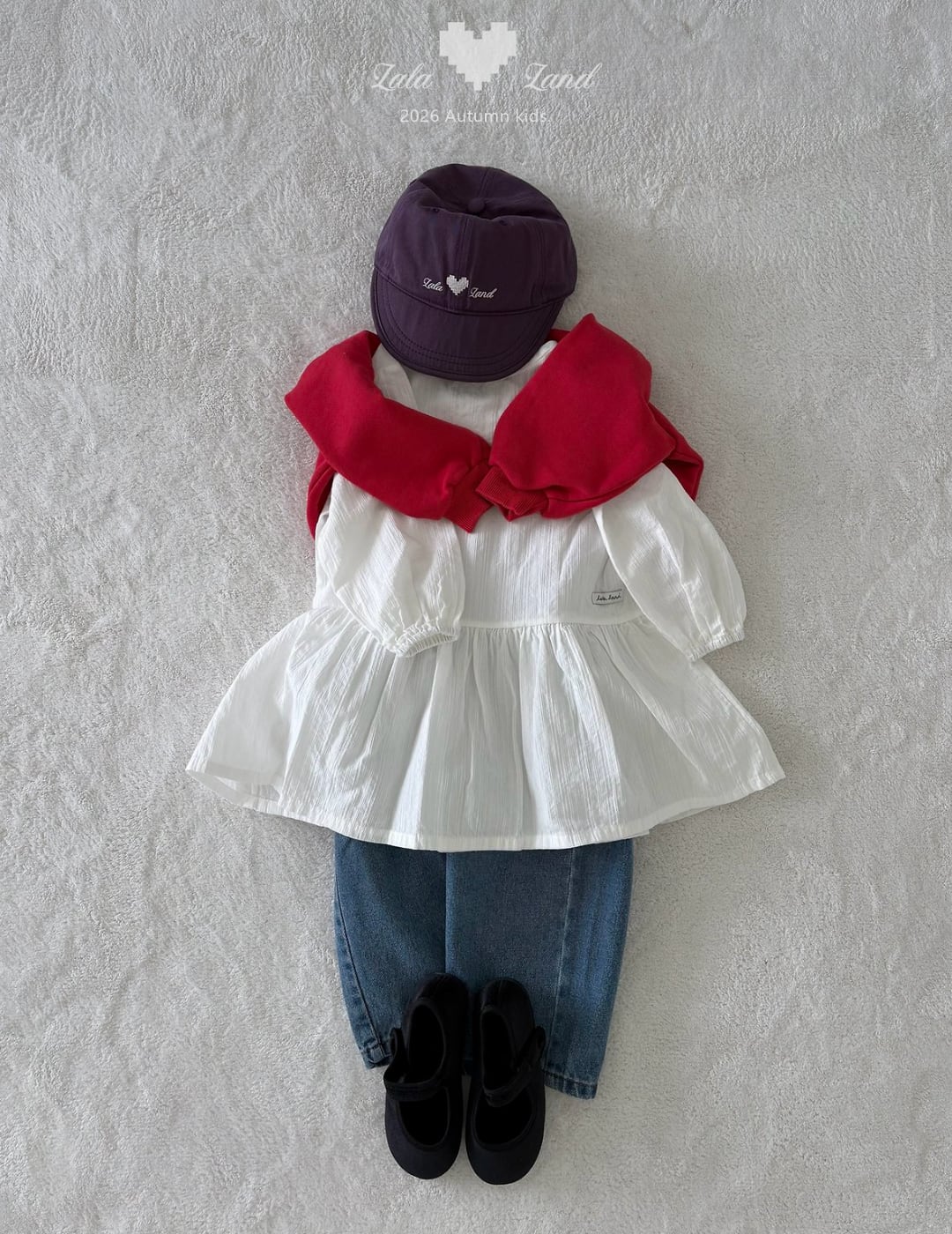 送料無料【予約】/ kids ワイドカーブドデニムパンツ /lalaland