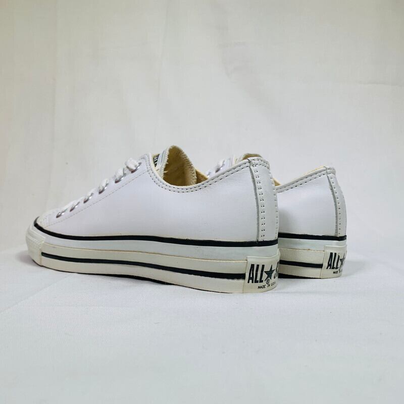 90's CONVERSE コンバース ALL STAR LOW LEATHER オールスターロー レザースニーカー 白 ホワイト デッドストック  NOS US7 25.5cm USA製 箱付き 希少 ヴィンテージ BA-1467 RM1836H | agito vintage powered  by 