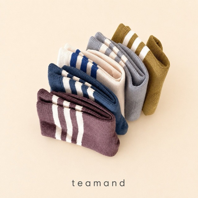 TEAM［取寄］triple line socks set (5set)