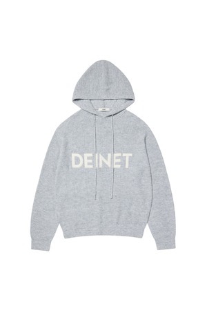 [DEINET] BASIC LOGO KNIT HOODIE IN MELANGE GREY 正規品 韓国ブランド 韓国通販 韓国代行 韓国ファッション デイネット ダイニット 日本 店舗