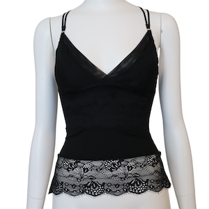 レースブラキャミソールBLACK