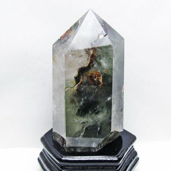 1.3Kg グリーンファントム 六角柱 台座付属 一点物 152-3857