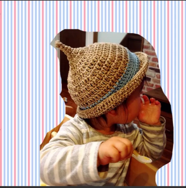 どんぐり帽子 コットン100%の麦わら帽子風 どんぐり帽子 コットン100