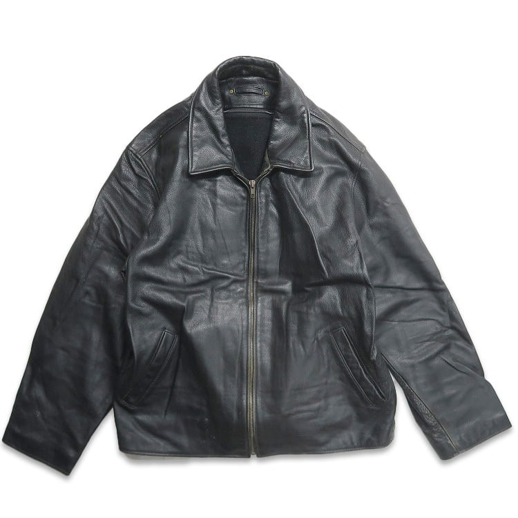 古着 NEW ORDER 本革 レザージャケット ブルゾン ブラウン 表記：XL