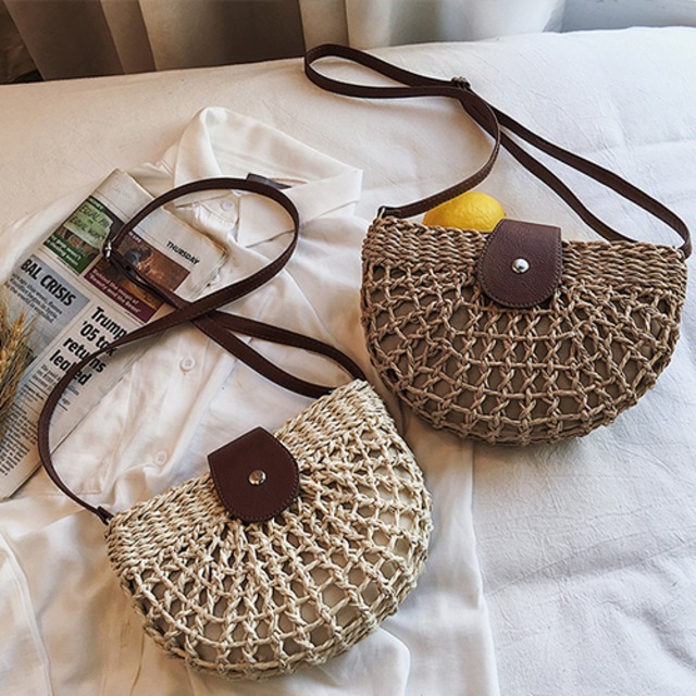 カゴバッグ  ショルダー ポシェット カジュアル★２色