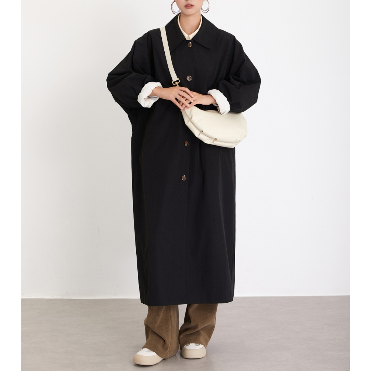 オーバーサイズ ステンカラーコート 2type／4color W01402
