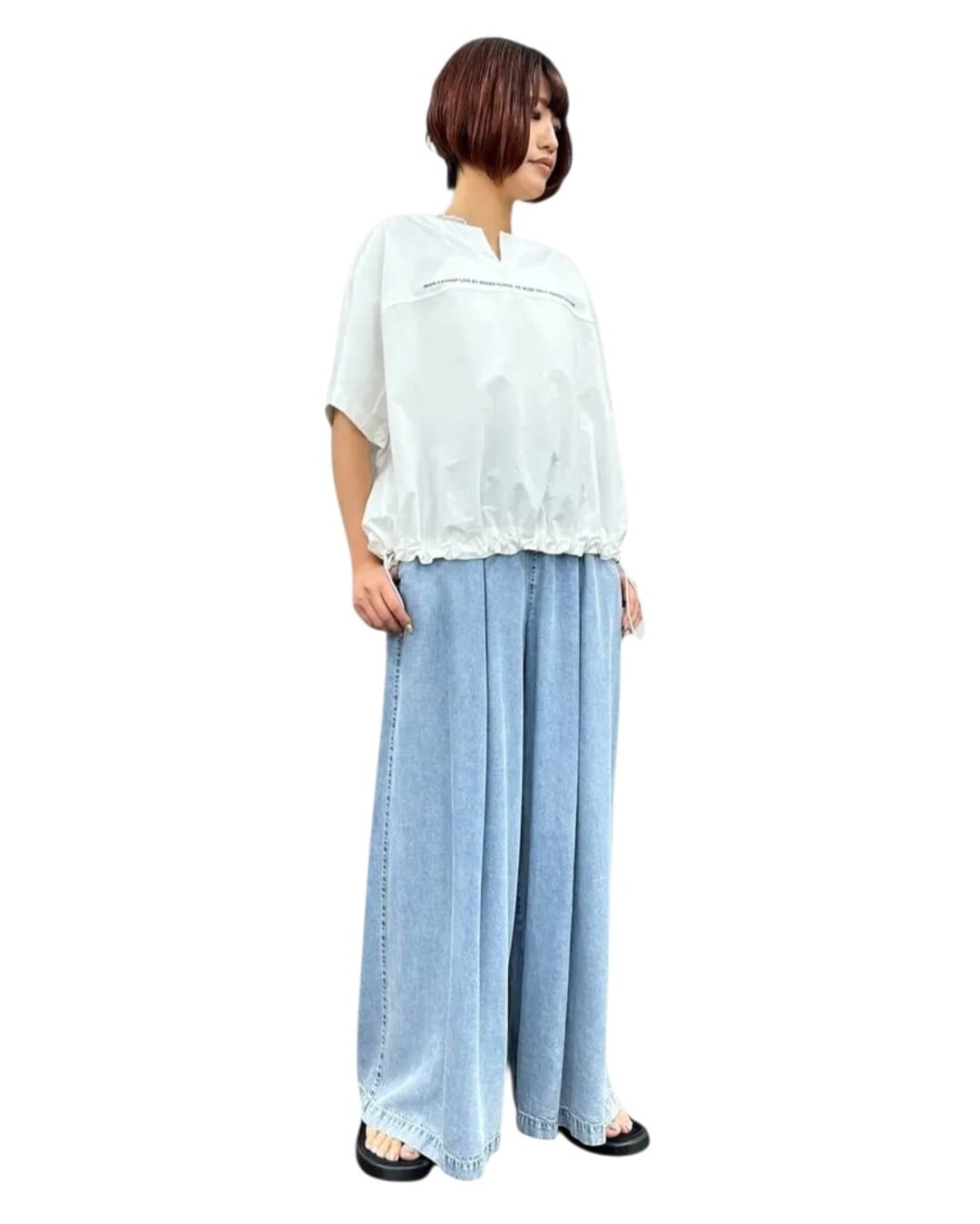 ayane】テンセルデニムタックワイドパンツ 825508 アヤン | red earth