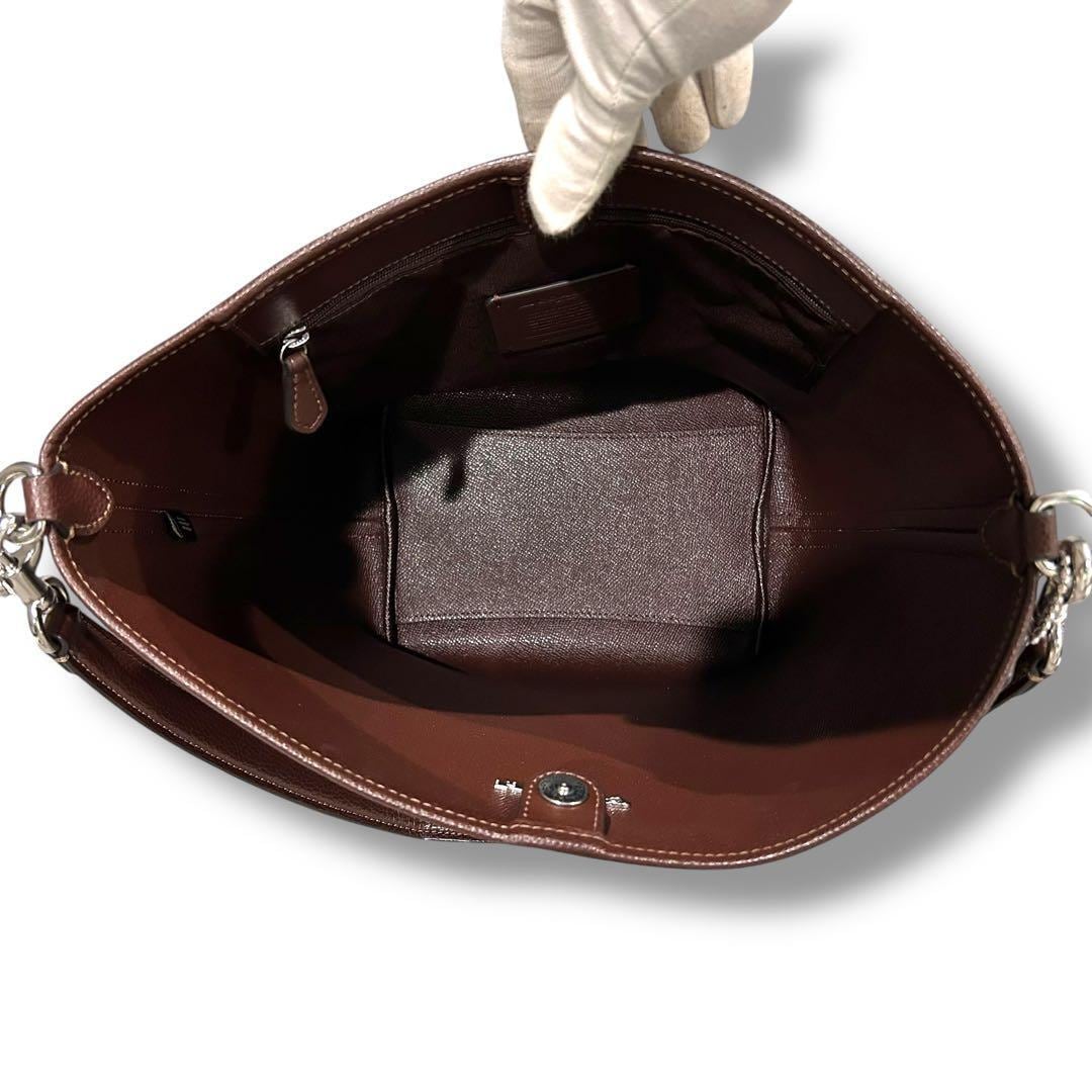 極美品 COACH コーチ 2way トートバッグ ブラウン 大容量 レディース