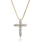 【S57】0.3ct クロスダイヤモンドネックレス【P96】