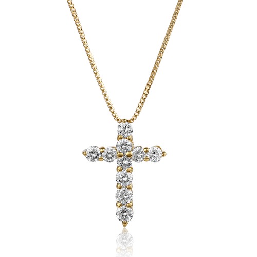 【S57】0.3ct クロスダイヤモンドネックレス【P96】