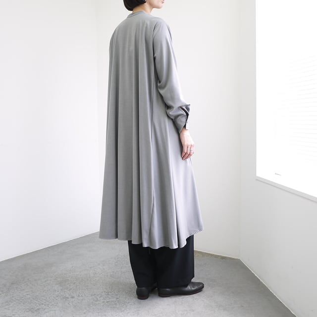 mizuiro ind スタンドカラーフレアジレワンピース ブラック MARcourt