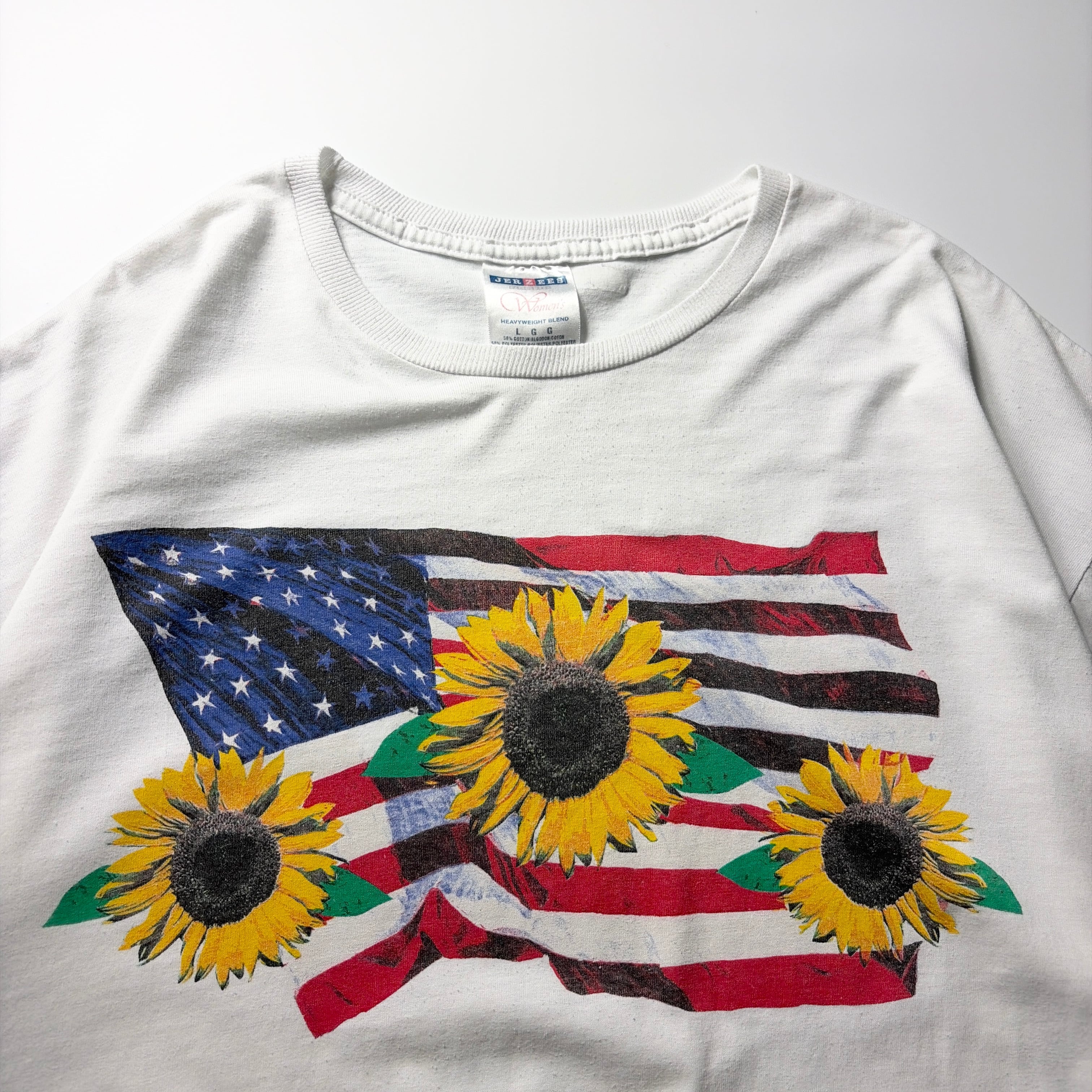 90s Sunflower Flag Art Tee