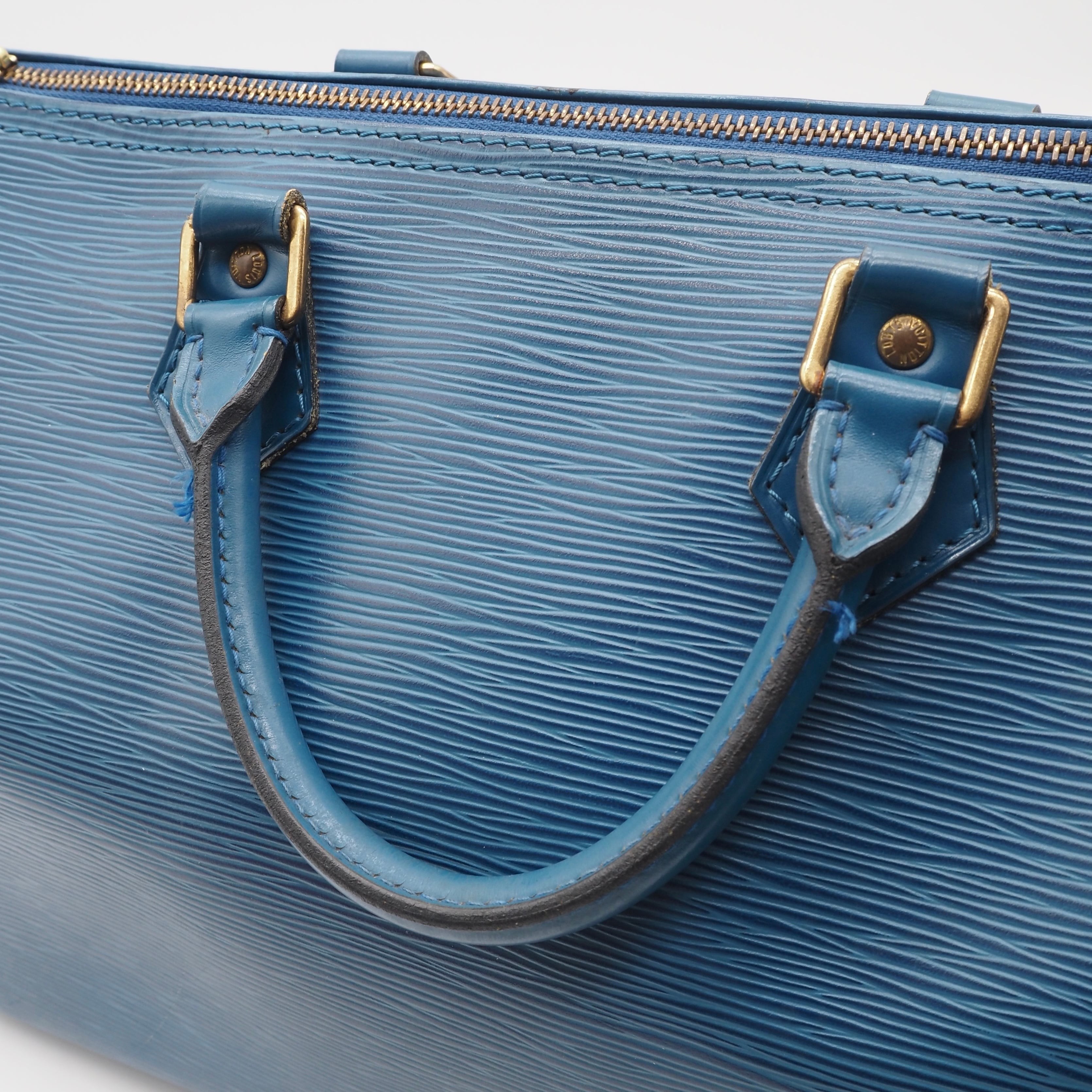 Louis Vuitton エピ スピーディ 35 ボストンバッグ ブルー レザー ルイ