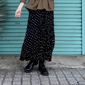 【DOT PRINT CRINKLE SKIRT】 総丈80〜90cm