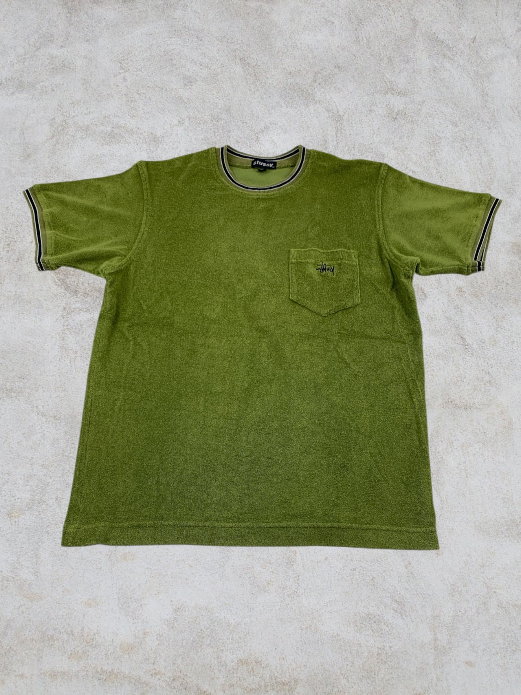 90's OLD STUSSY パイル地 ポケット Tシャツ 紺タグ USA製 M | 古着屋 NGL