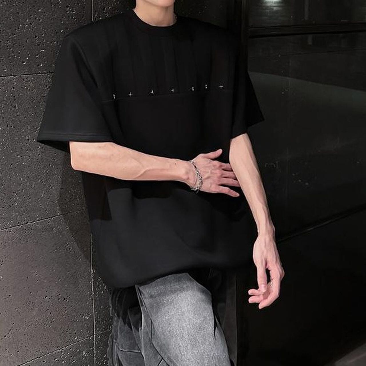 American Deconstructed Shoulder Pad T-shirt(MT1203)