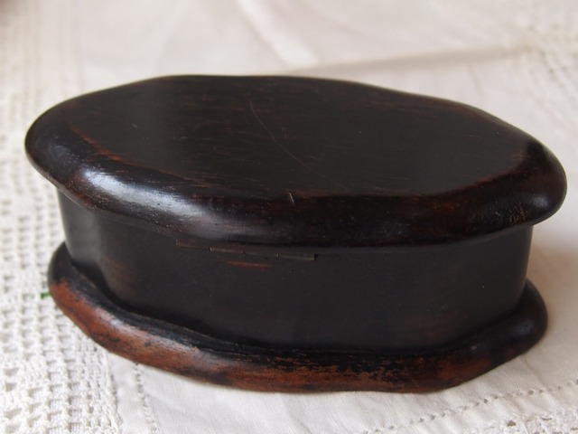 イギリスアンティーク　木製ジュエリーボックス　黒檀