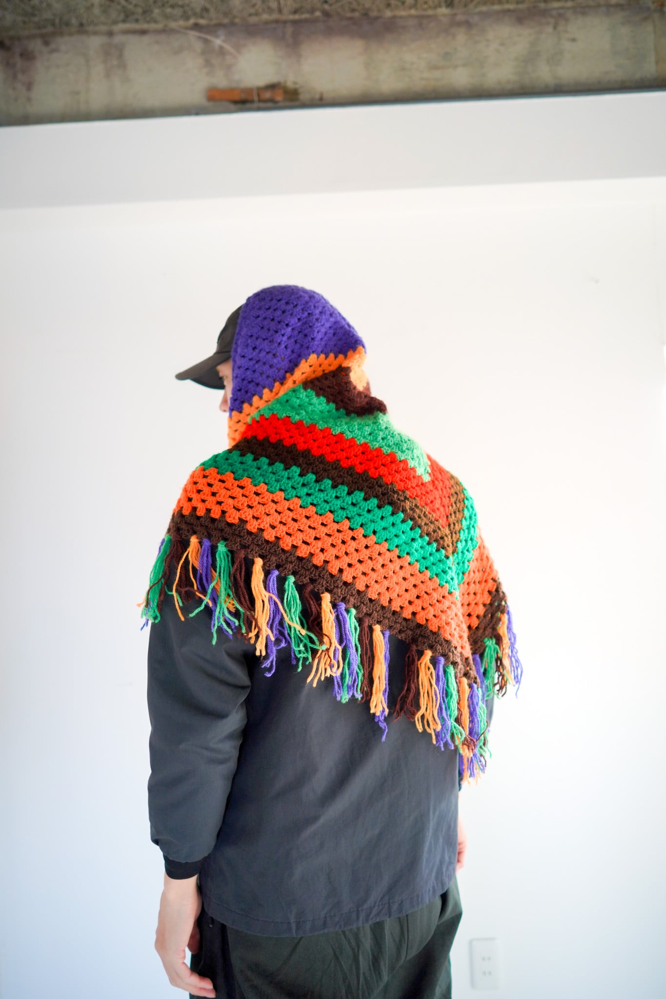 Old Wool Knitting Lag Muffler | from_antique